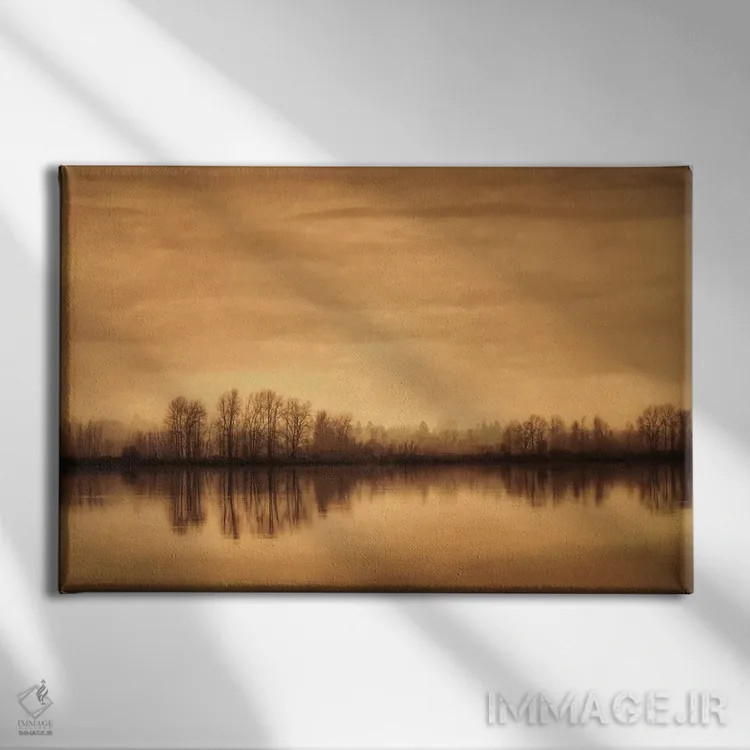 تابلو زمستان کنار رودخانه اثر دان شوارتز - نمای روبهرو روی دیوار