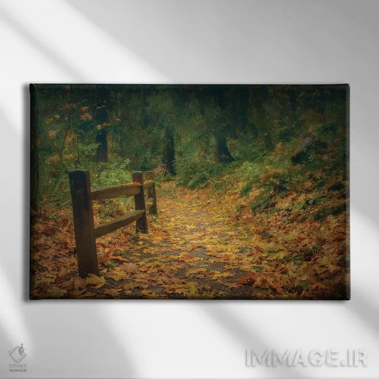 تابلو مسیر برگپوش اثر دان شوارتز - نمای روبهرو روی دیوار