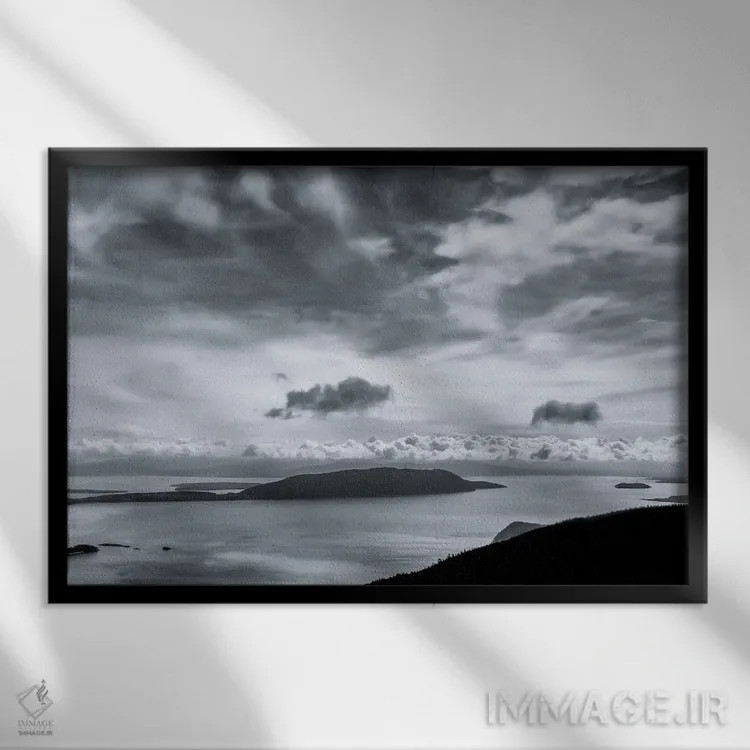تابلو صبح جزایر سنخوان اثر دان شوارتز - نمای قابدار مشکی