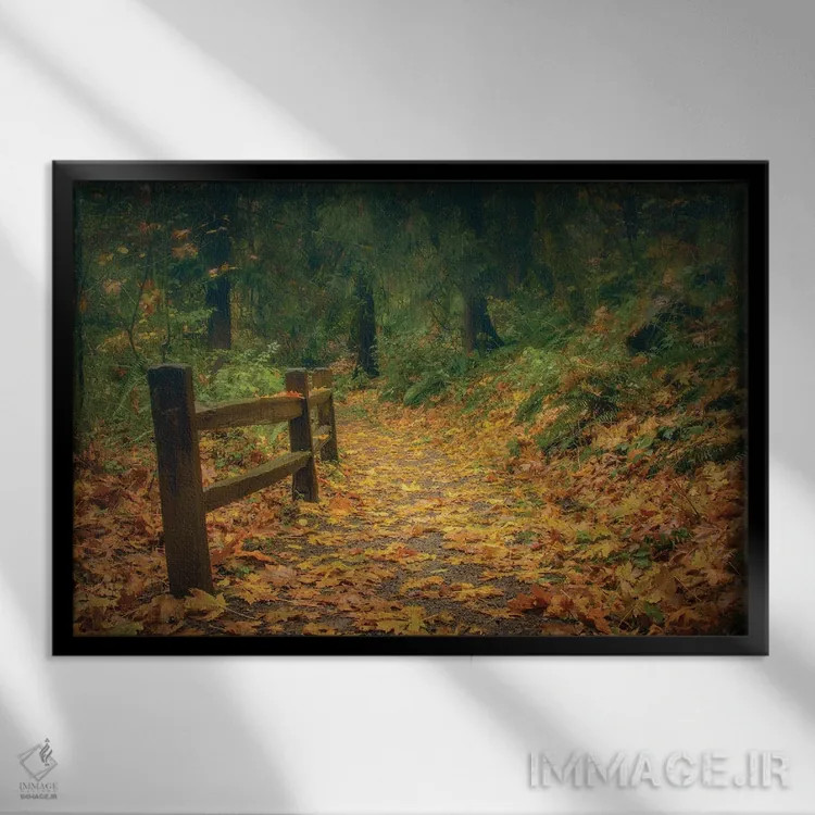 تابلو مسیر برگپوش اثر دان شوارتز - نمای قابدار مشکی