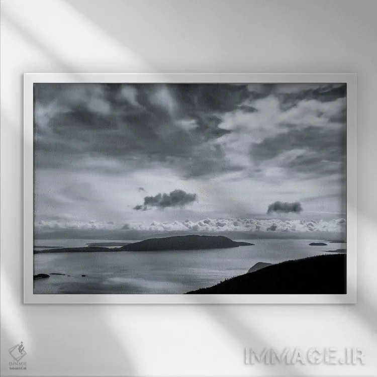 تابلو صبح جزایر سنخوان اثر دان شوارتز - نمای قابدار سفید