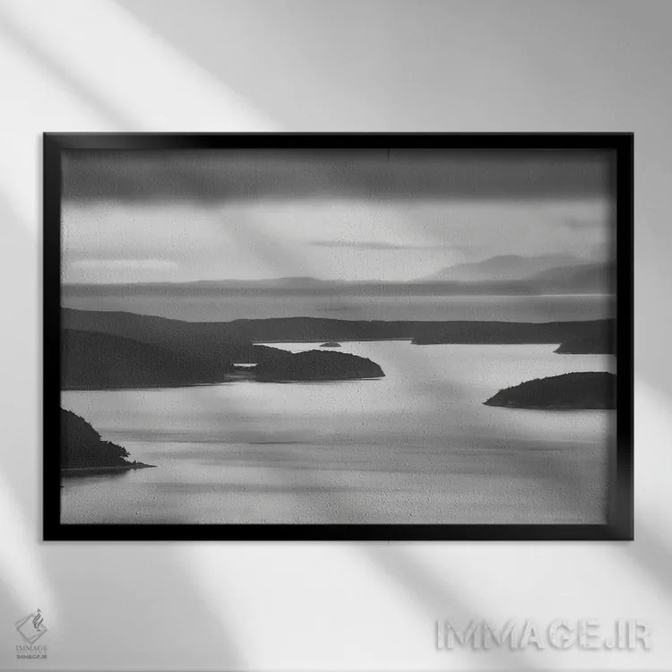 تابلو آرامش جزایر سنخوان اثر دان شوارتز - نمای قابدار مشکی