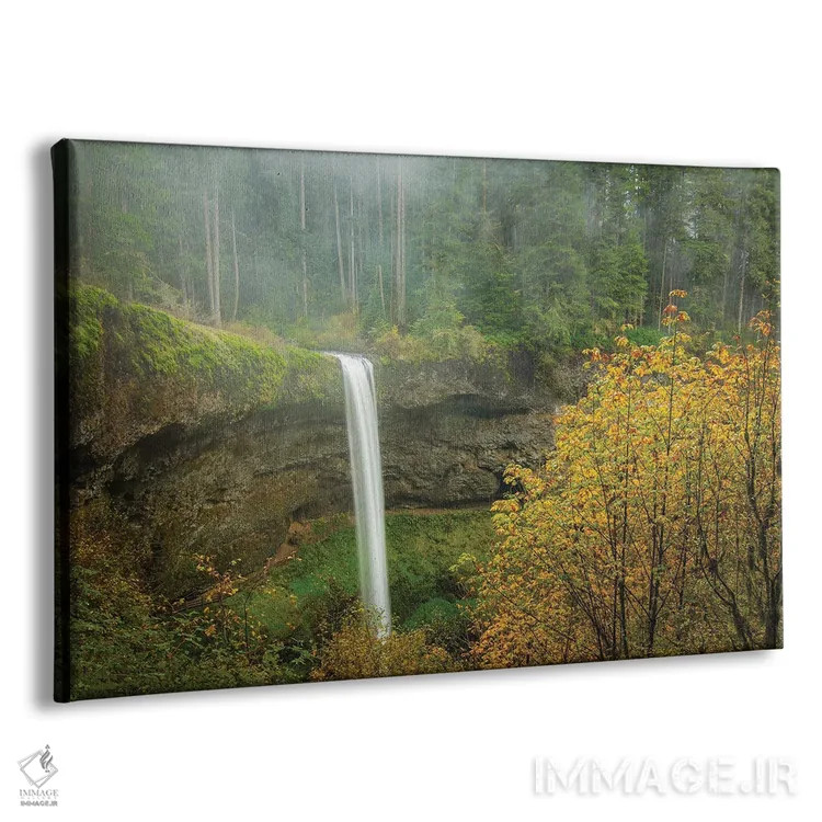 تابلو آبشار جنگل در مه پاییزی اثر دان شوارتز - نمای پرسپکتیو محصول