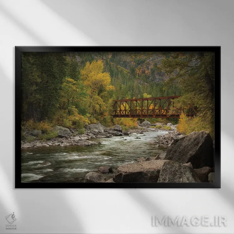 تابلو پل بر فراز وِنچی (رودخانه یا منطقه) اثر دان شوارتز - نمای قابدار مشکی