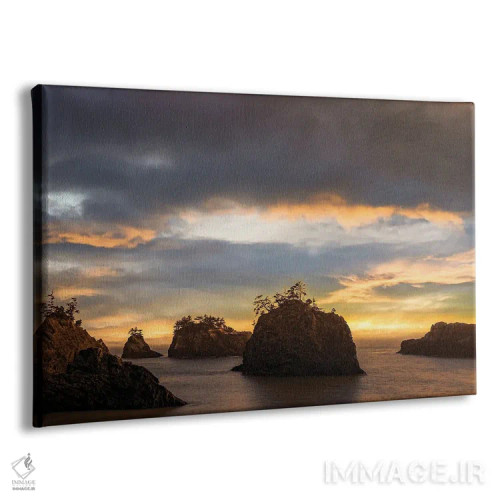 تابلو صخرههای دریایی در غروب آغازین پاییز ۲ اثر دان شوارتز - نمای پرسپکتیو محصول