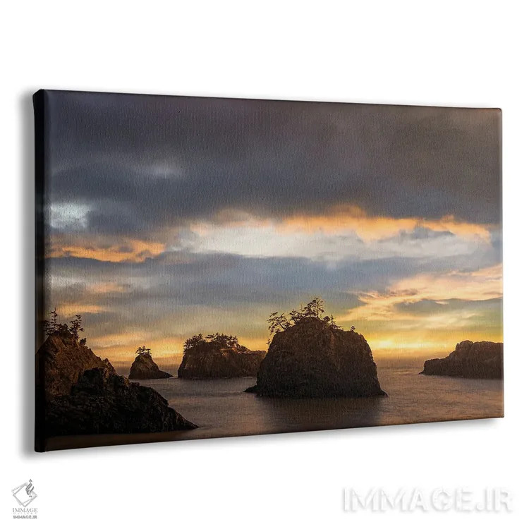 تابلو صخرههای دریایی در غروب آغازین پاییز ۲ اثر دان شوارتز - نمای پرسپکتیو محصول