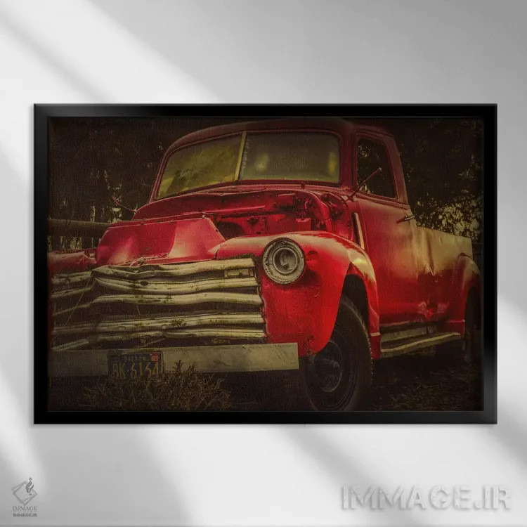 تابلو کامیون فرسوده اثر دان شوارتز - نمای قابدار مشکی