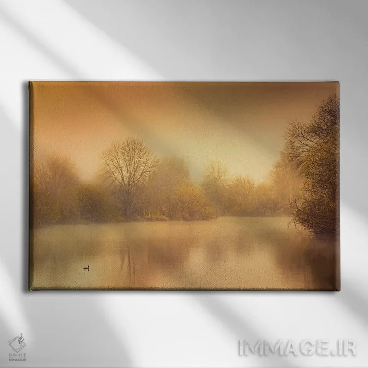 تابلو اردک بر روی تالاب اثر دان شوارتز - نمای روبهرو روی دیوار