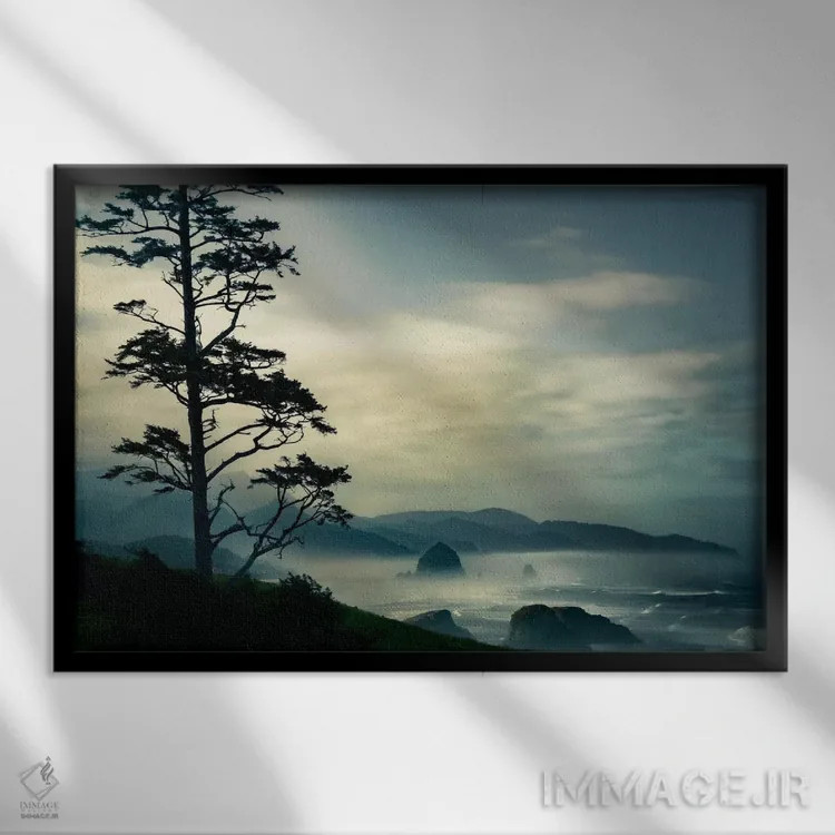 تابلو آنسوی درخت در سکوی چشمانداز اثر دان شوارتز - نمای قابدار مشکی