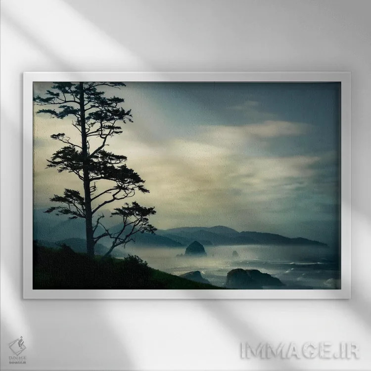 تابلو آنسوی درخت در سکوی چشمانداز اثر دان شوارتز - نمای قابدار سفید