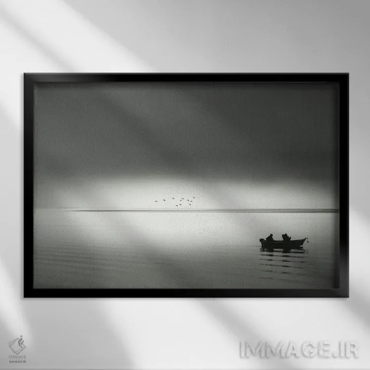 تابلو رفتن برای ماهیگیری اثر دان شوارتز - نمای قابدار مشکی