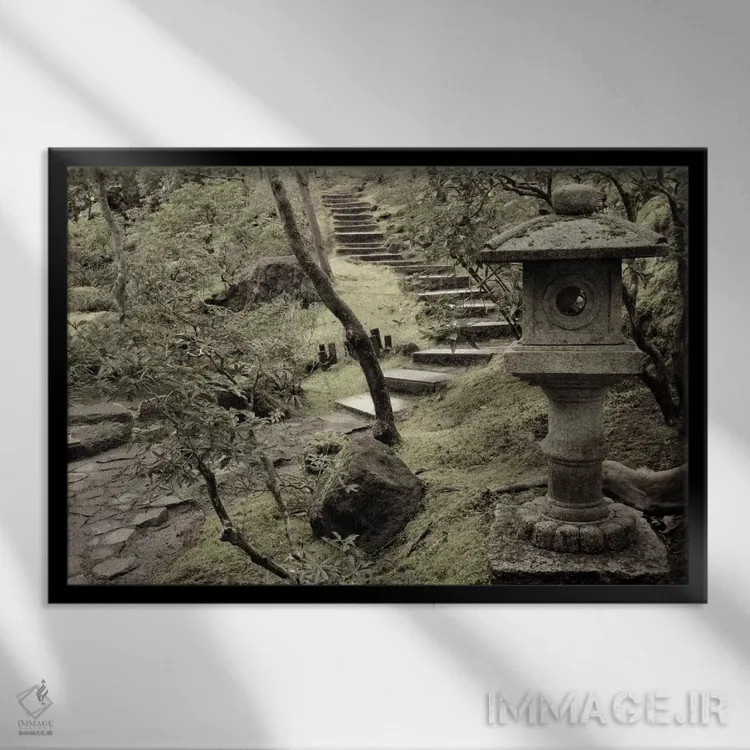 تابلو چراغ کنار مسیر اثر دان شوارتز - نمای قابدار مشکی