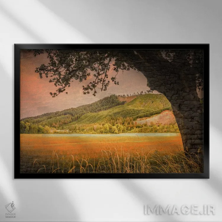 تابلو نمای تپه اثر دان شوارتز - نمای قابدار مشکی