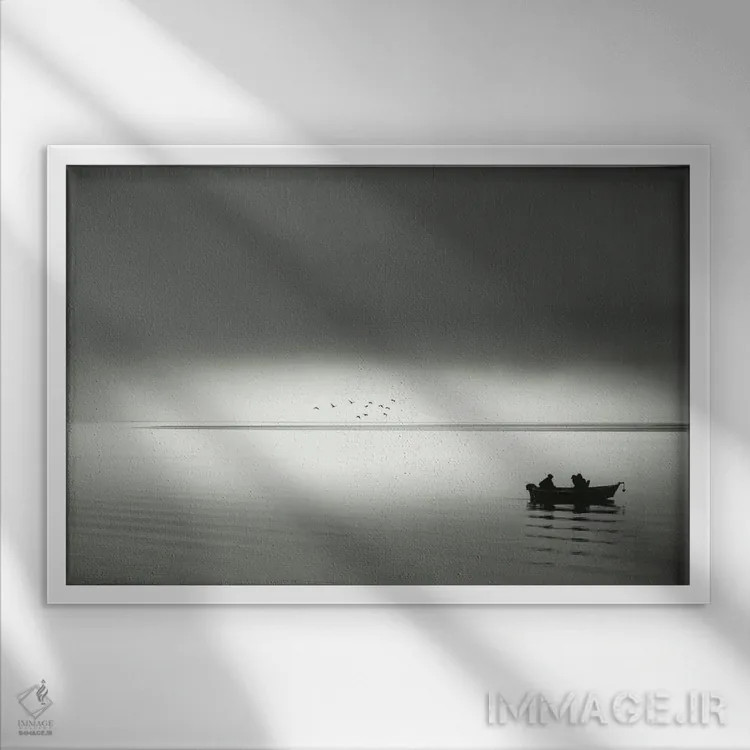 تابلو رفتن برای ماهیگیری اثر دان شوارتز - نمای قابدار سفید