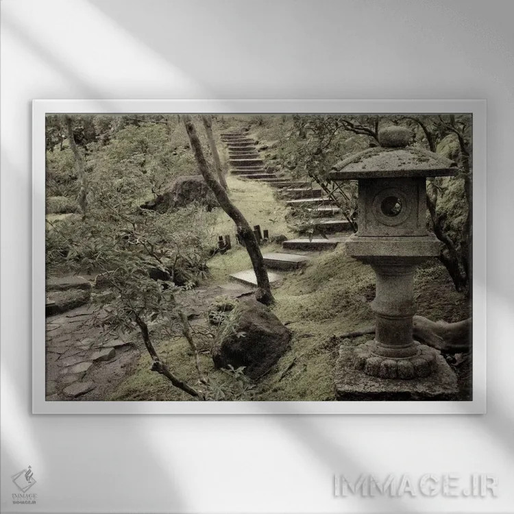 تابلو چراغ کنار مسیر اثر دان شوارتز - نمای قابدار سفید