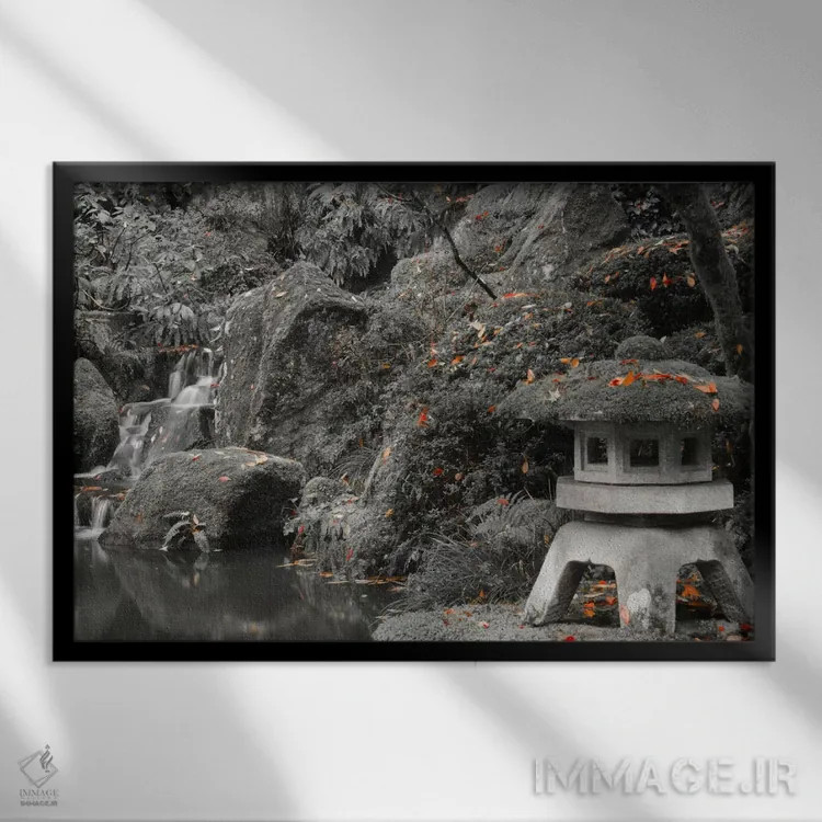 تابلو چراغ کنار برکه اثر دان شوارتز - نمای قابدار مشکی