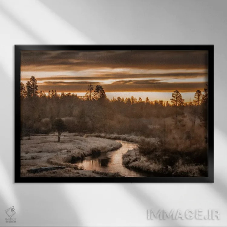 تابلو در امتداد لیتل دشوتس (رودخانه) اثر دان شوارتز - نمای قابدار مشکی