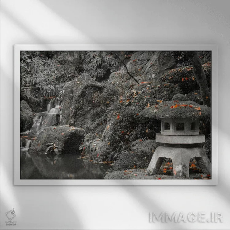 تابلو چراغ کنار برکه اثر دان شوارتز - نمای قابدار سفید