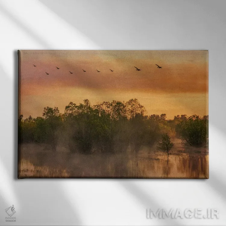 تابلو مه برمیخیزد اثر دان شوارتز - نمای روبهرو روی دیوار