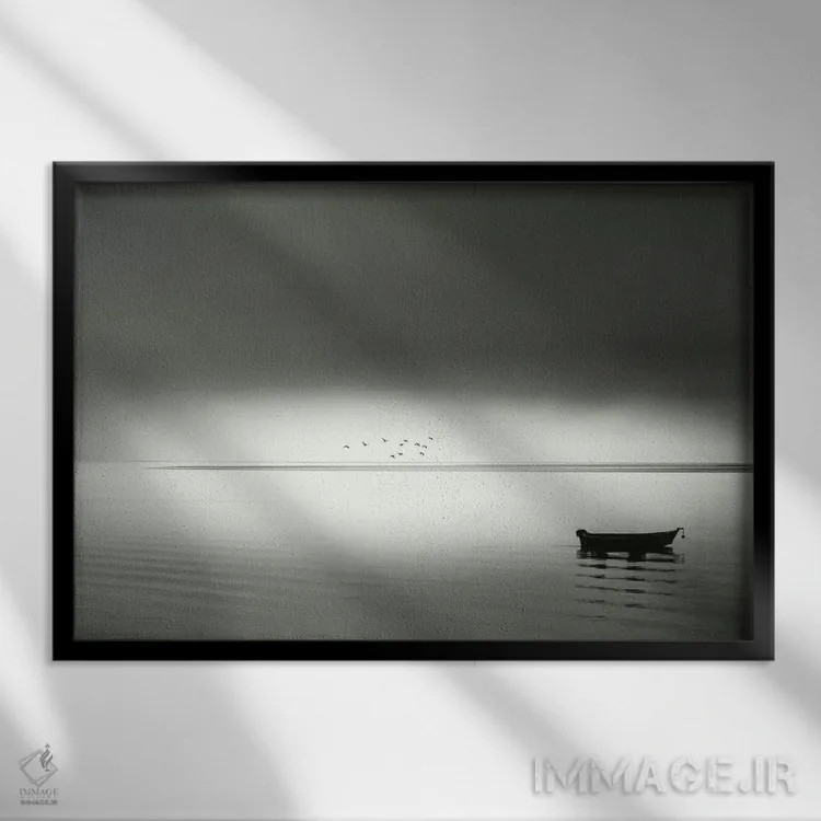 تابلو صبح آرام در خلیج اثر دان شوارتز - نمای قابدار مشکی