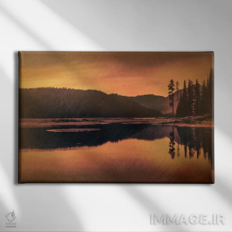 تابلو آرامش دریاچه اسپارکس اثر دان شوارتز - نمای روبهرو روی دیوار
