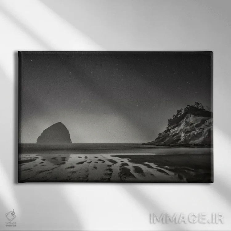 تابلو پدیدار شدن ستارگان (سیاه و سفید) اثر دان شوارتز - نمای روبهرو روی دیوار