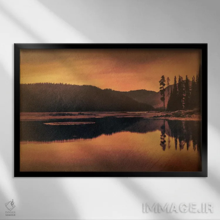 تابلو آرامش دریاچه اسپارکس اثر دان شوارتز - نمای قابدار مشکی