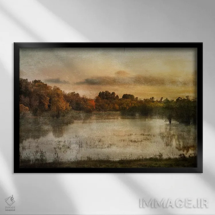 تابلو اراضی مرطوب بهاری اثر دان شوارتز - نمای قابدار مشکی