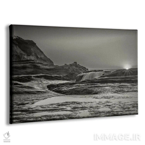 تابلو غروب بر فراز صخرههای اقیانوس اثر دان شوارتز - نمای پرسپکتیو محصول