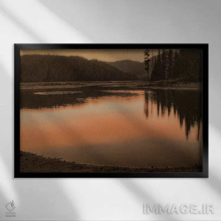 تابلو غروب دریاچه اسپارکس اثر دان شوارتز - نمای قابدار مشکی