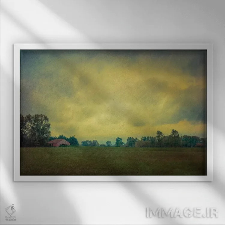 تابلو انبار کوچک قرمز اثر دان شوارتز - نمای قابدار سفید