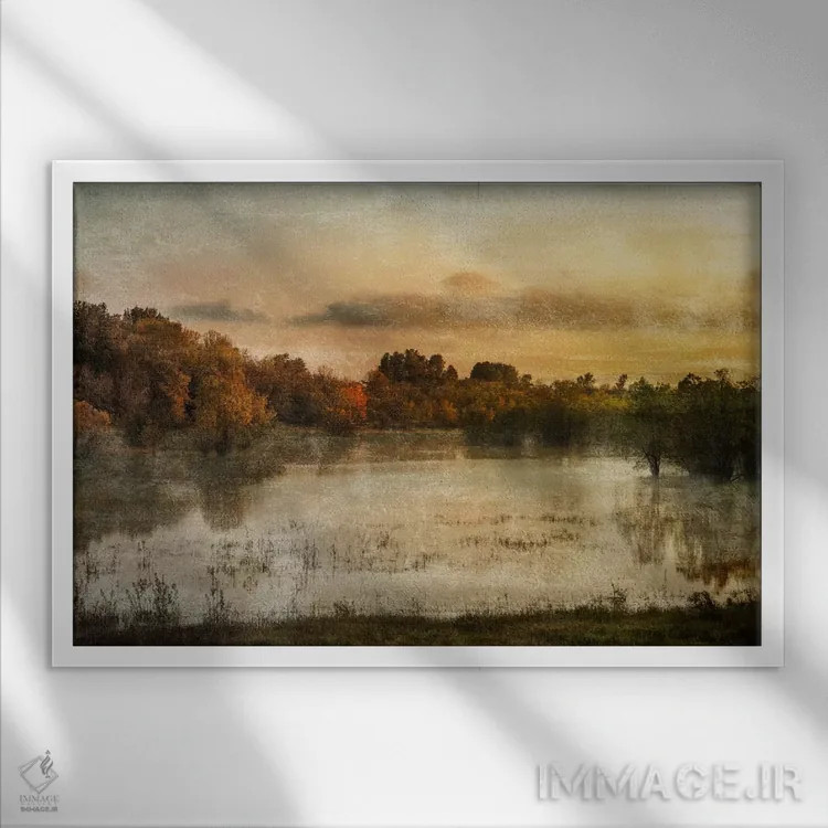 تابلو اراضی مرطوب بهاری اثر دان شوارتز - نمای قابدار سفید