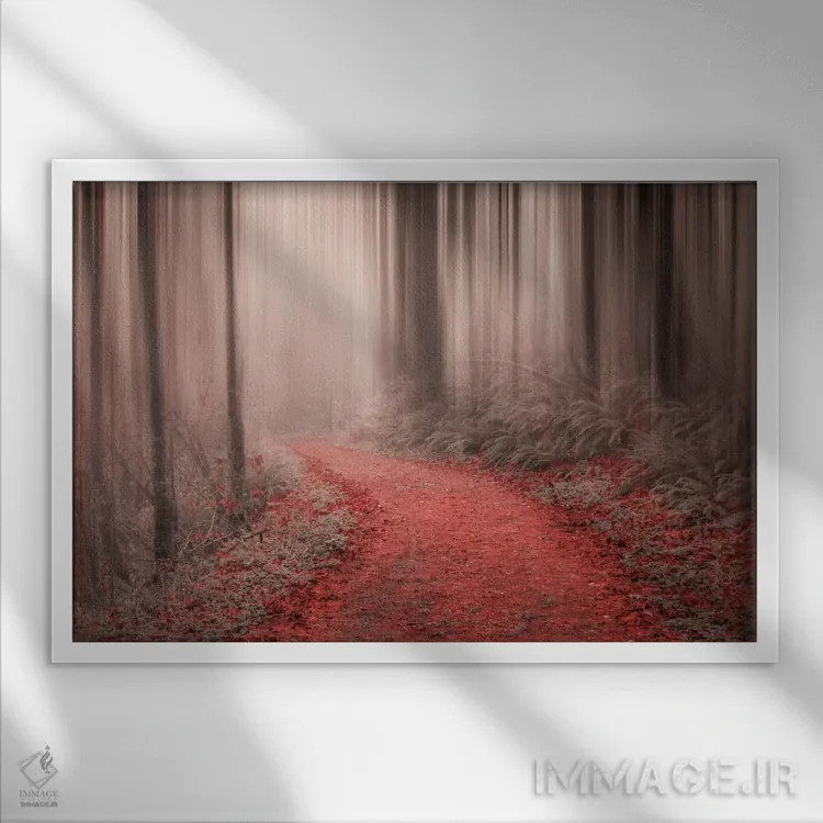 تابلو در دل جنگل سه اثر دان شوارتز - نمای قابدار سفید