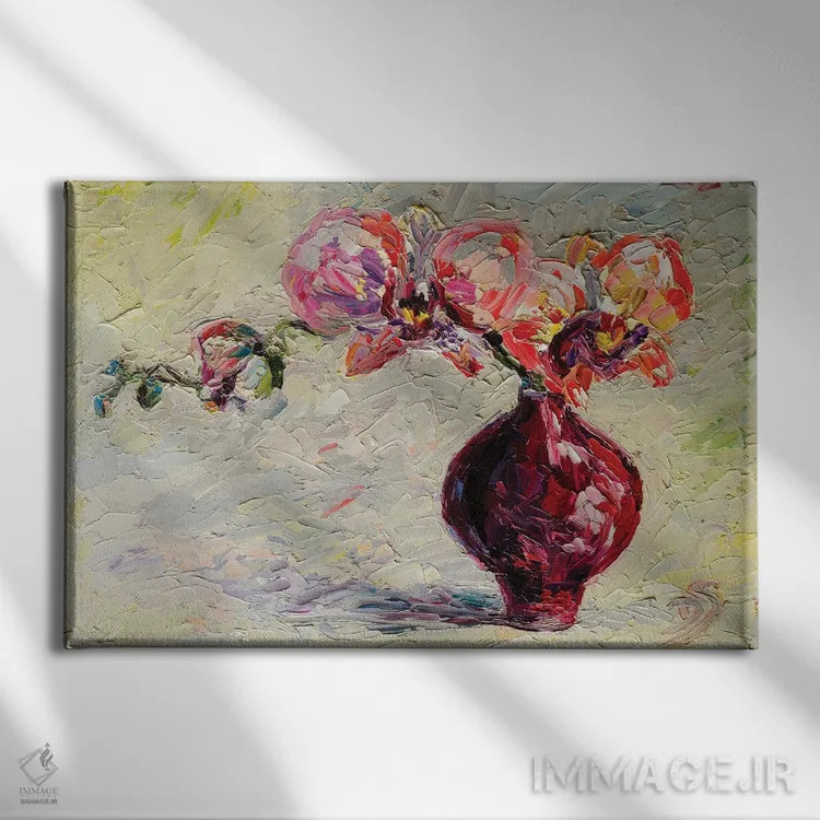 تابلو احساسات قرمز آمیخته اثر دانا سورکینا - نمای روبهرو روی دیوار