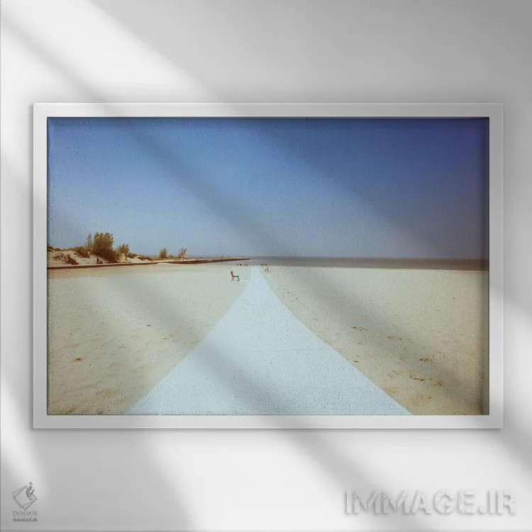 تابلو مسیر به سوی ساحل اثر دن اسپرول - نمای قابدار سفید