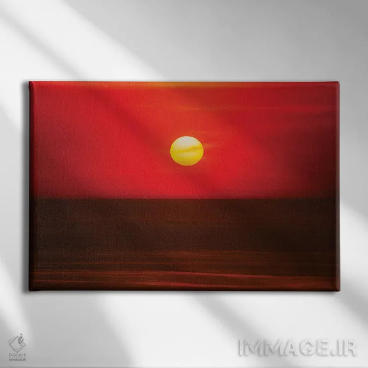 تابلو آسمان غروب بر دریاچه میشیگان اثر دن اسپرول - نمای روبهرو روی دیوار