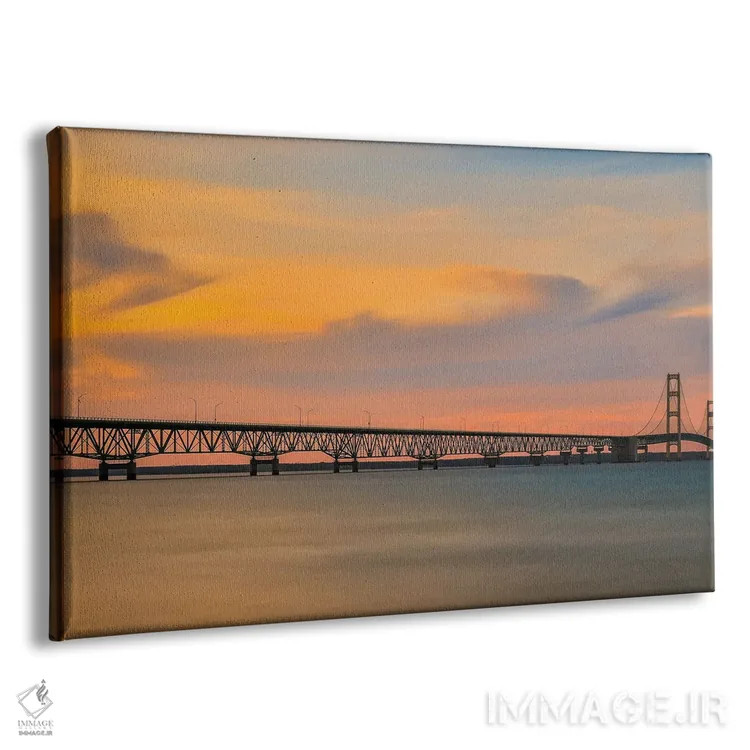 تابلو پانورامای غروب پل مکیناک اثر دن اسپرول - نمای پرسپکتیو محصول