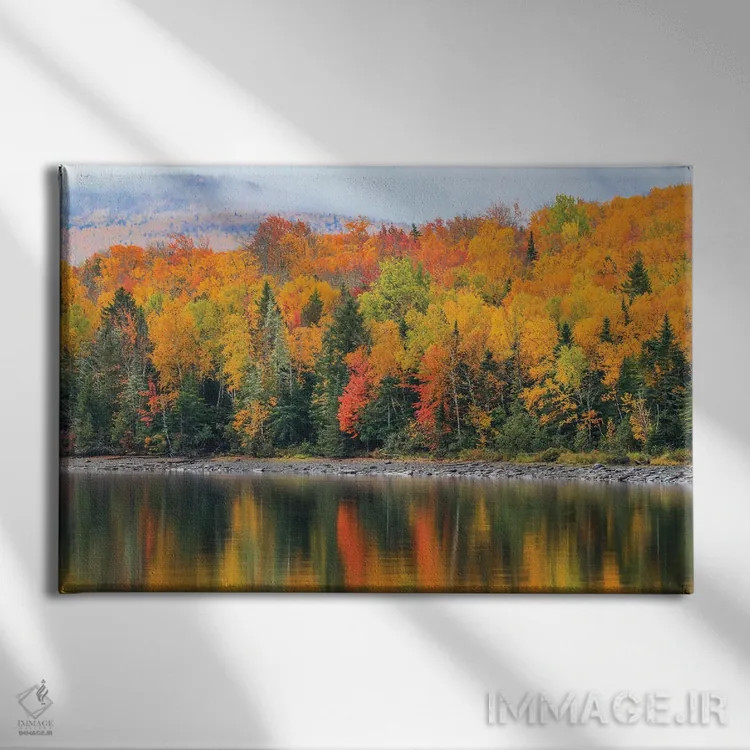 تابلو انعکاسهای پاییزی اثر دن اسپرول - نمای روبهرو روی دیوار