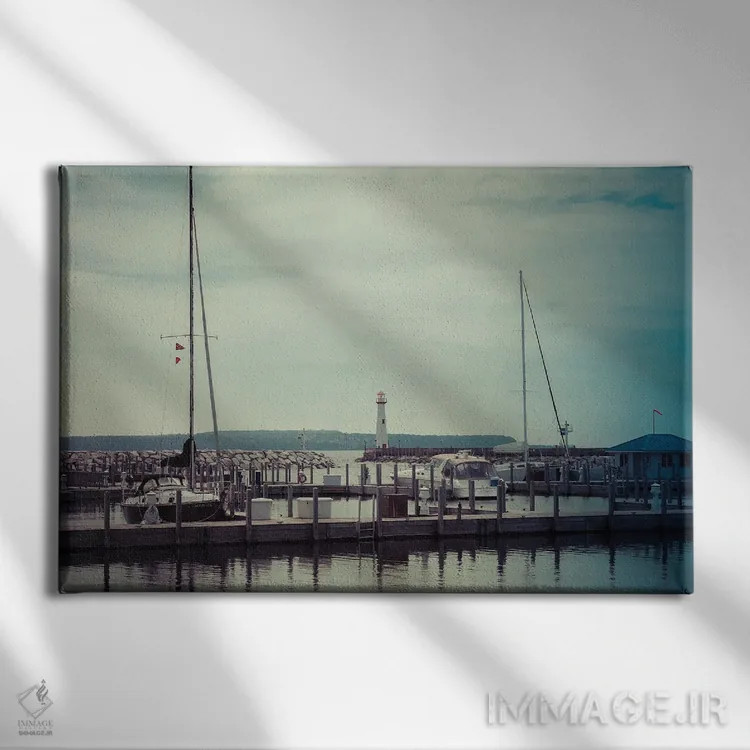 تابلو اسکله دریاچه میشیگان اثر دن اسپرول - نمای روبهرو روی دیوار