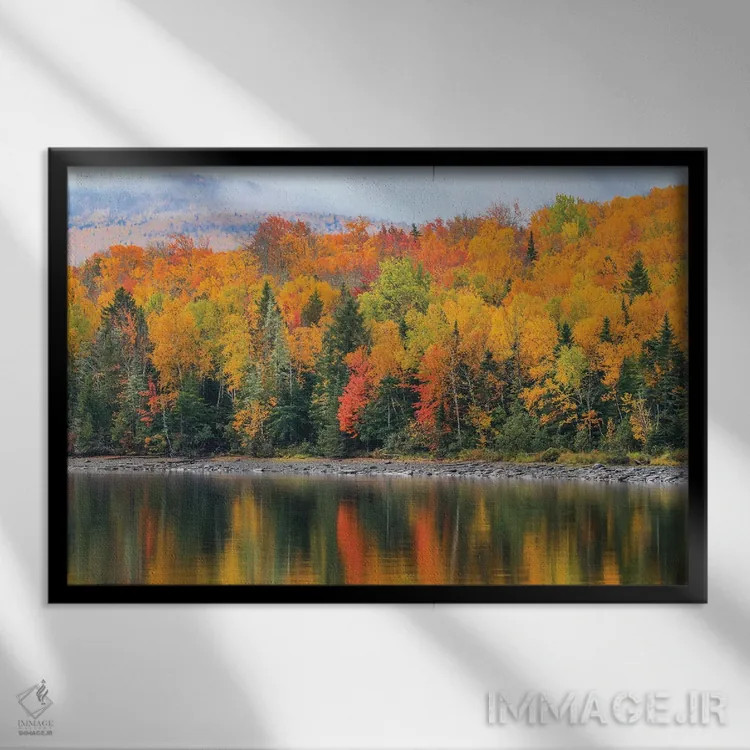 تابلو انعکاسهای پاییزی اثر دن اسپرول - نمای قابدار مشکی