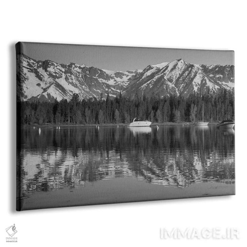 تابلو انعکاس کوهستان تتون (سیاه و سفید) اثر دن اسپرول - نمای پرسپکتیو محصول