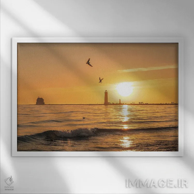 تابلو غروب گرند هیون اثر دن اسپرول - نمای قابدار سفید