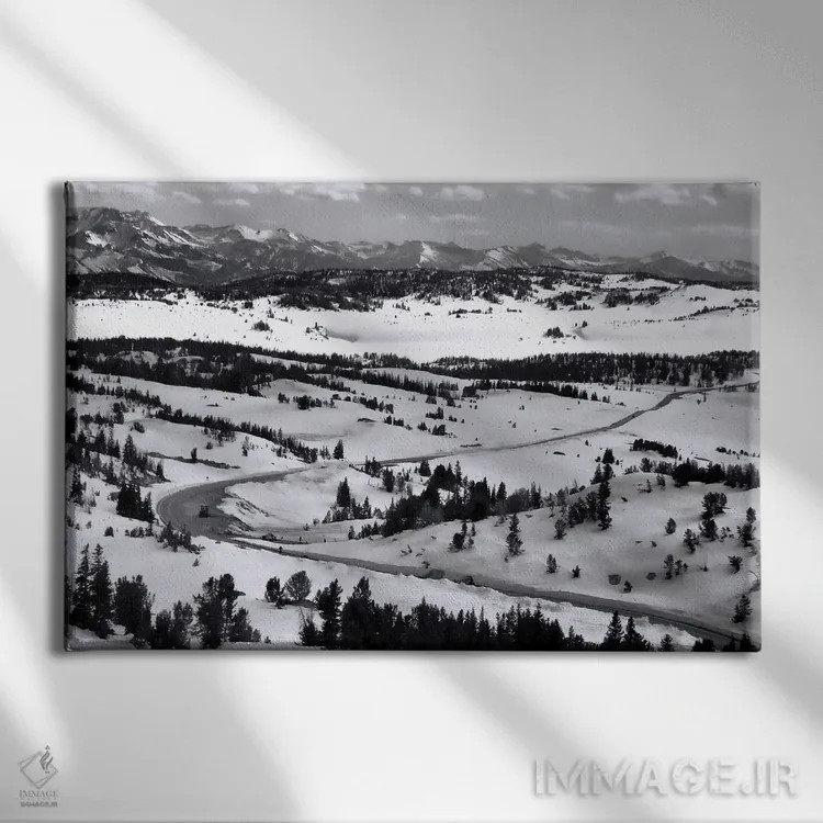 تابلو گردنه بیردت دندان خرس پوشیده از برف اثر دن اسپرول - نمای روبهرو روی دیوار