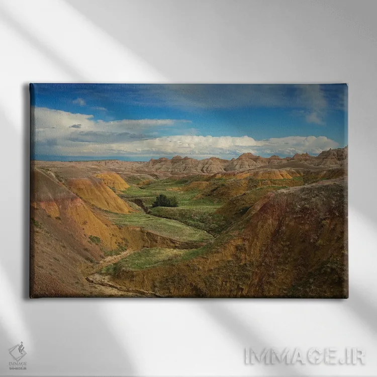 تابلو منظره بدلندز اثر دن اسپرول - نمای روبهرو روی دیوار