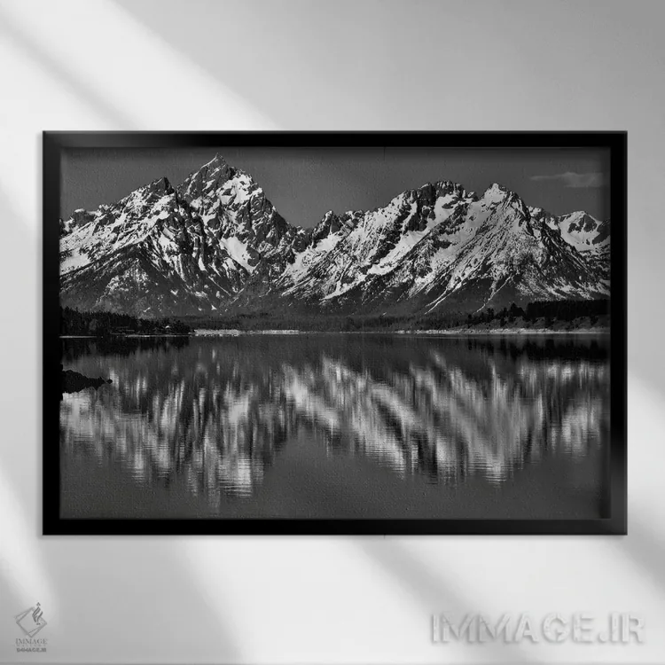 تابلو انعکاس چشمگیر تتون اثر دن اسپرول - نمای قابدار مشکی
