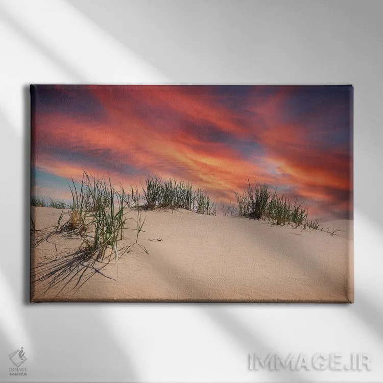 تابلو غروب تپههای شنی اثر دن اسپرول - نمای روبهرو روی دیوار
