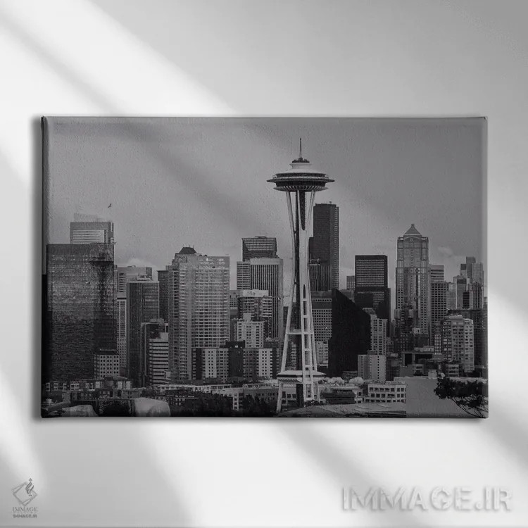 تابلو افق شهر سیاتل اثر دن اسپرول - نمای روبهرو روی دیوار