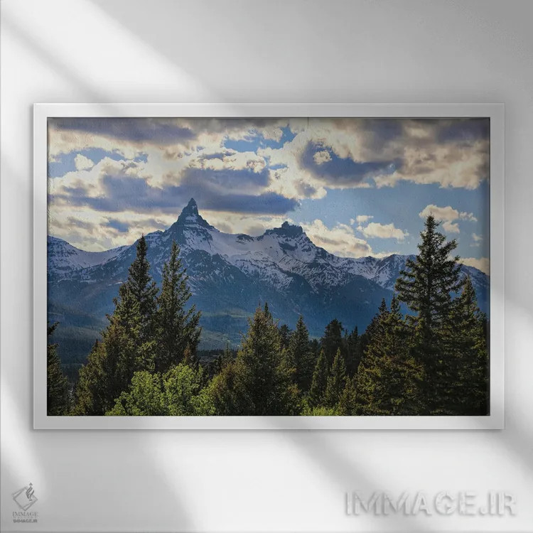 تابلو کوههای دندان خرس (بیردت) اثر دن اسپرول - نمای قابدار سفید