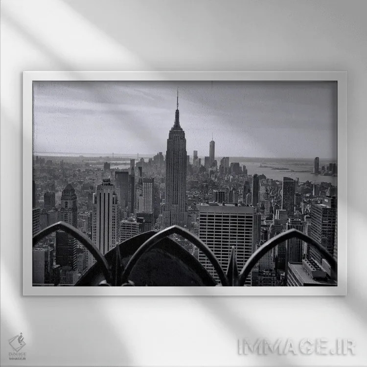 تابلو نیویورک نیویورک اثر دن اسپرول - نمای قابدار سفید