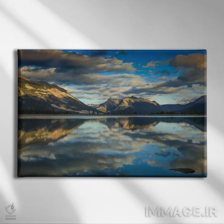 تابلو انعکاس رشتهکوه راکی کانادا اثر دن اسپرول - نمای روبهرو روی دیوار